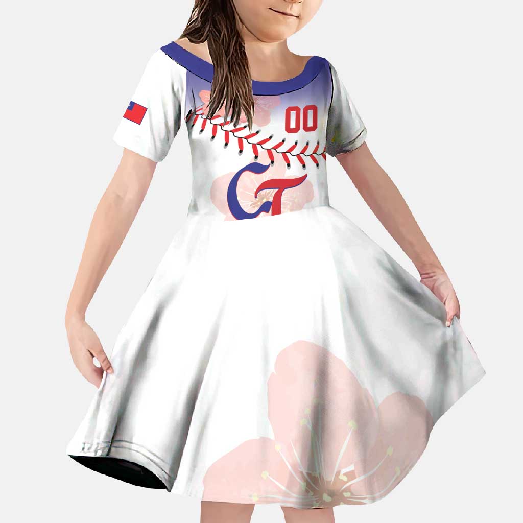 Custom Baseball Chinese Taipei Family Matching Mermaid Dress and Hawaiian Shirt National Plum Blossom - Dynamic Style - Wonder Print Shop