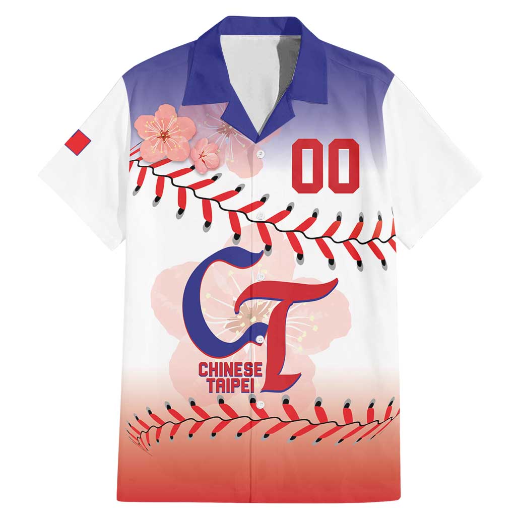 Custom Baseball Chinese Taipei Family Matching Mermaid Dress and Hawaiian Shirt National Plum Blossom - Dynamic Style - Wonder Print Shop