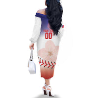 Custom Baseball Chinese Taipei Family Matching Off The Shoulder Long Sleeve Dress and Hawaiian Shirt National Plum Blossom - Dynamic Style - Wonder Print Shop