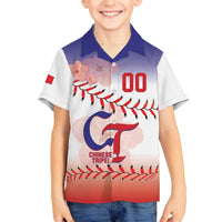 Custom Baseball Chinese Taipei Family Matching Off The Shoulder Long Sleeve Dress and Hawaiian Shirt National Plum Blossom - Dynamic Style - Wonder Print Shop