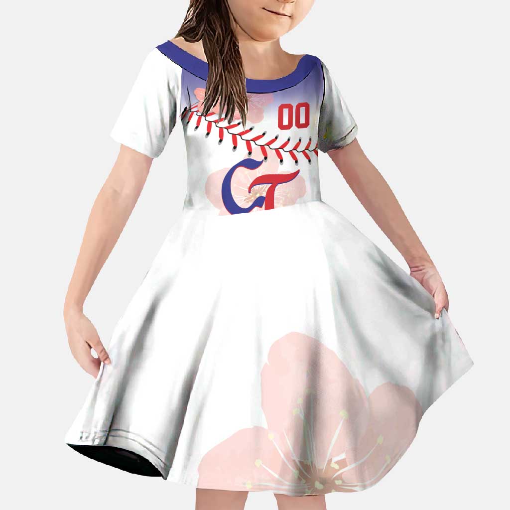 Custom Baseball Chinese Taipei Family Matching Off Shoulder Maxi Dress and Hawaiian Shirt National Plum Blossom - Dynamic Style - Wonder Print Shop