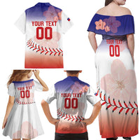 Custom Baseball Chinese Taipei Family Matching Off Shoulder Maxi Dress and Hawaiian Shirt National Plum Blossom - Dynamic Style - Wonder Print Shop