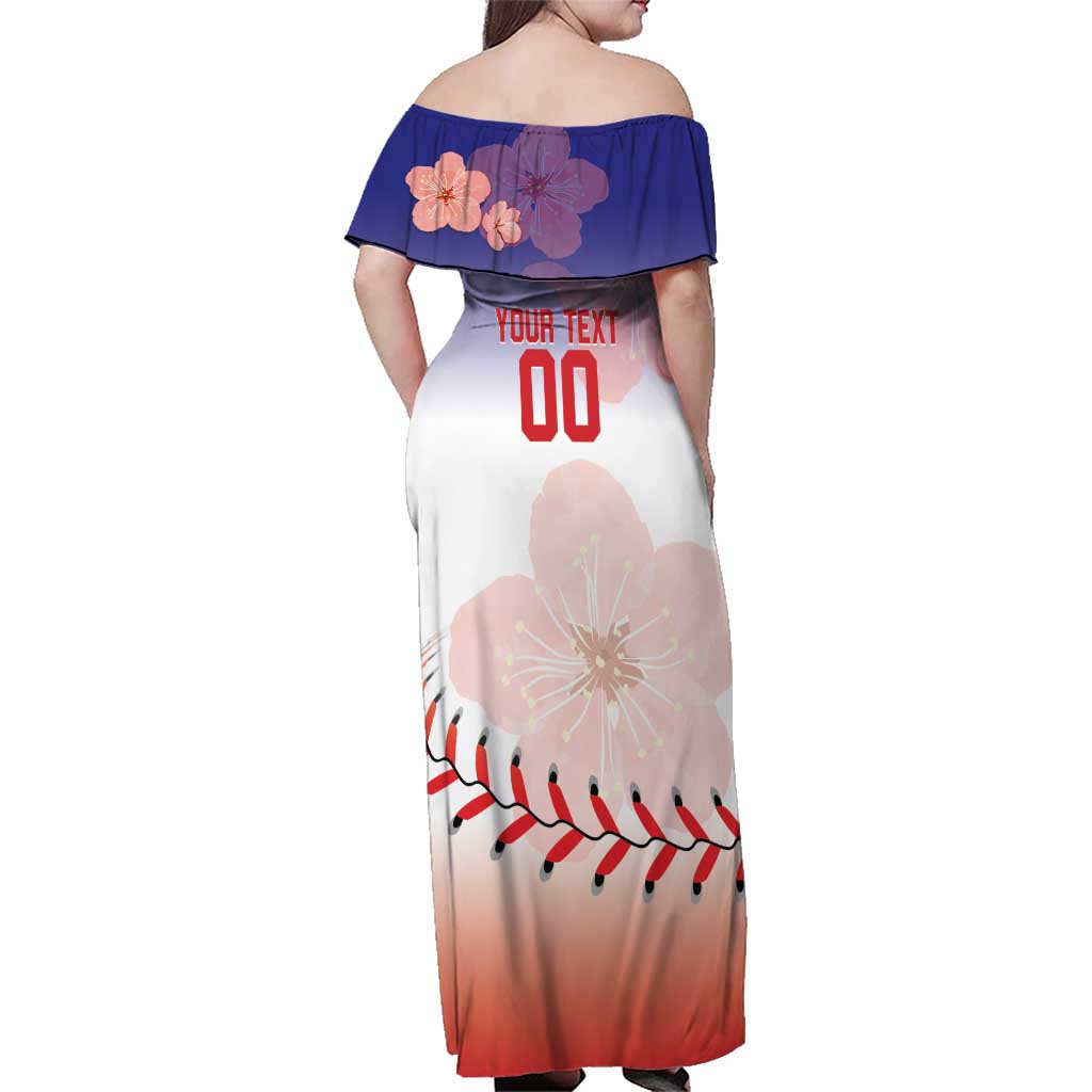 Custom Baseball Chinese Taipei Family Matching Off Shoulder Maxi Dress and Hawaiian Shirt National Plum Blossom - Dynamic Style - Wonder Print Shop
