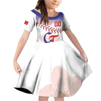 Custom Baseball Chinese Taipei Family Matching Off Shoulder Short Dress and Hawaiian Shirt National Plum Blossom - Dynamic Style - Wonder Print Shop