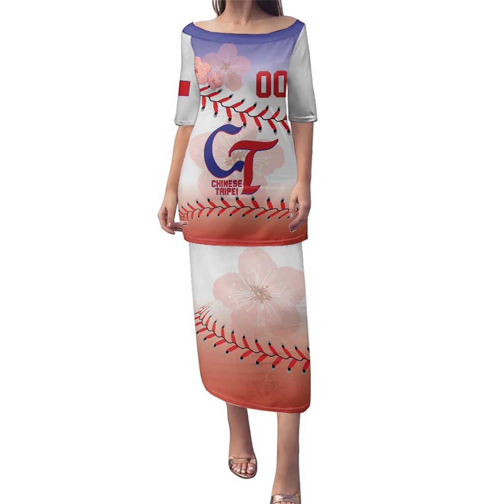 Custom Baseball Chinese Taipei Family Matching Puletasi and Hawaiian Shirt National Plum Blossom - Dynamic Style - Wonder Print Shop
