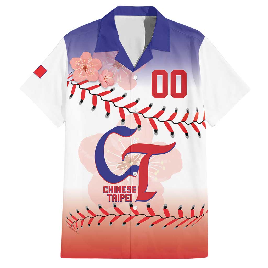 Custom Baseball Chinese Taipei Family Matching Short Sleeve Bodycon Dress and Hawaiian Shirt National Plum Blossom - Dynamic Style - Wonder Print Shop