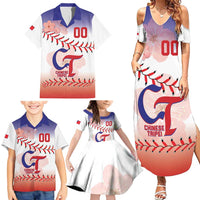 Custom Baseball Chinese Taipei Family Matching Summer Maxi Dress and Hawaiian Shirt National Plum Blossom - Dynamic Style - Wonder Print Shop