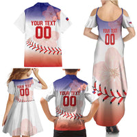 Custom Baseball Chinese Taipei Family Matching Summer Maxi Dress and Hawaiian Shirt National Plum Blossom - Dynamic Style - Wonder Print Shop