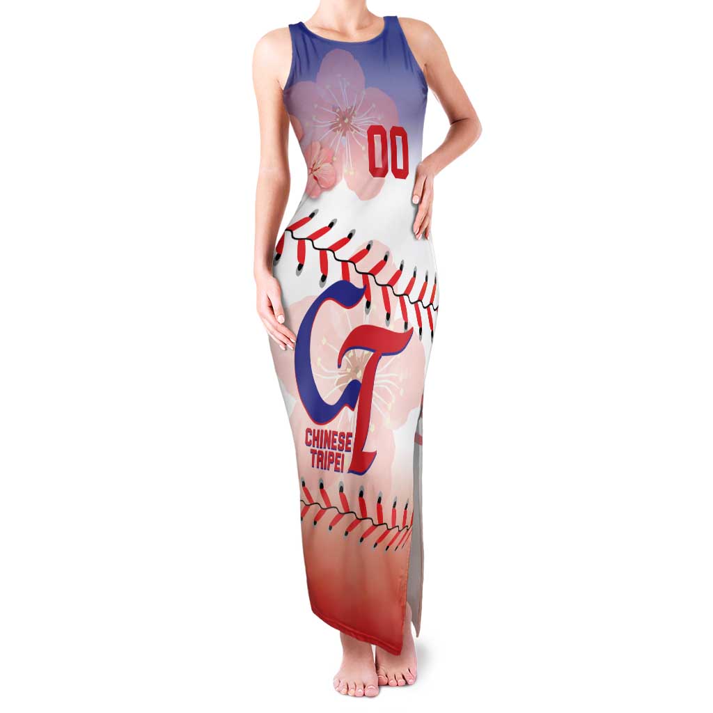 Custom Baseball Chinese Taipei Family Matching Tank Maxi Dress and Hawaiian Shirt National Plum Blossom - Dynamic Style - Wonder Print Shop