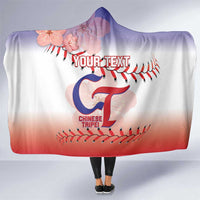 Custom Baseball Chinese Taipei Hooded Blanket National Plum Blossom - Dynamic Style