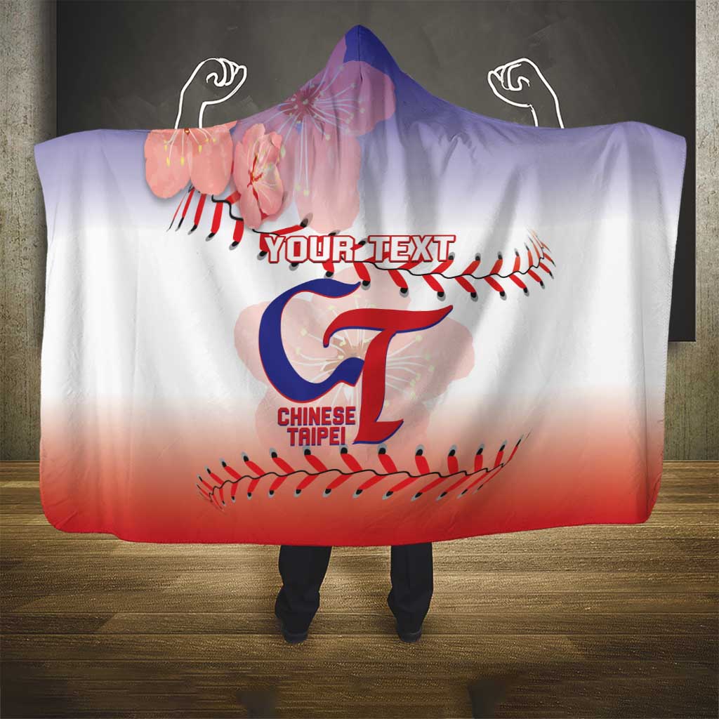 Custom Baseball Chinese Taipei Hooded Blanket National Plum Blossom - Dynamic Style