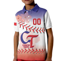 Custom Baseball Chinese Taipei Kid Polo Shirt National Plum Blossom - Dynamic Style - Wonder Print Shop