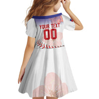 Custom Baseball Chinese Taipei Kid Short Sleeve Dress National Plum Blossom - Dynamic Style - Wonder Print Shop