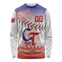 Custom Baseball Chinese Taipei Long Sleeve Shirt National Plum Blossom - Dynamic Style - Wonder Print Shop