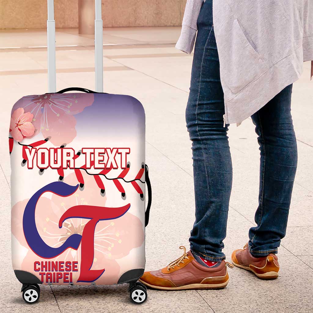 Custom Baseball Chinese Taipei Luggage Cover National Plum Blossom - Dynamic Style - Wonder Print Shop
