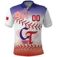 Custom Baseball Chinese Taipei Polo Shirt National Plum Blossom - Dynamic Style - Wonder Print Shop