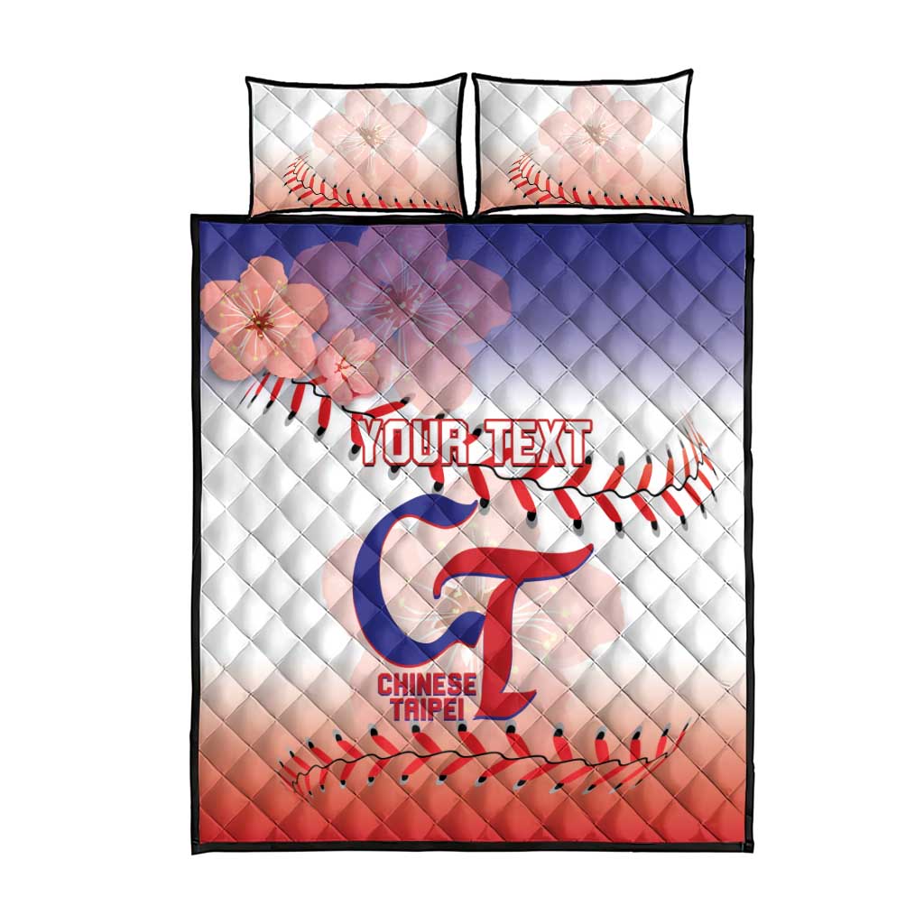Custom Baseball Chinese Taipei Quilt Bed Set National Plum Blossom - Dynamic Style - Wonder Print Shop