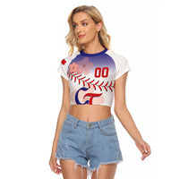 Custom Baseball Chinese Taipei Raglan Cropped T Shirt National Plum Blossom - Dynamic Style - Wonder Print Shop