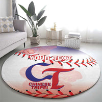 Custom Baseball Chinese Taipei Round Carpet National Plum Blossom - Dynamic Style