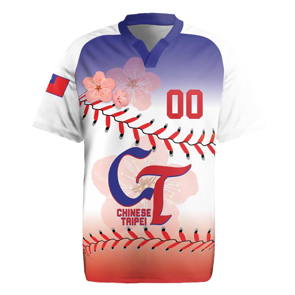 Custom Baseball Chinese Taipei Rugby Jersey National Plum Blossom - Dynamic Style - Wonder Print Shop