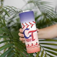 Custom Baseball Chinese Taipei Skinny Tumbler National Plum Blossom - Dynamic Style - Wonder Print Shop