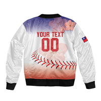 Custom Baseball Chinese Taipei Sleeve Zip Bomber Jacket National Plum Blossom - Dynamic Style - Wonder Print Shop