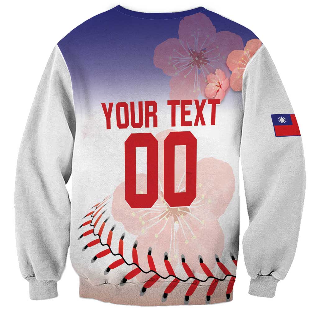 Custom Baseball Chinese Taipei Sweatshirt National Plum Blossom - Dynamic Style - Wonder Print Shop