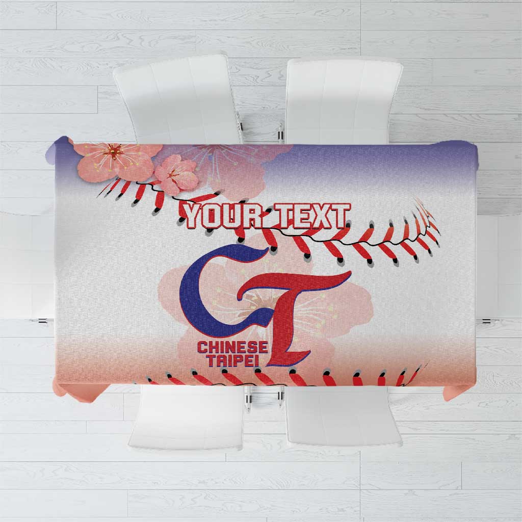 Custom Baseball Chinese Taipei Tablecloth National Plum Blossom - Dynamic Style - Wonder Print Shop