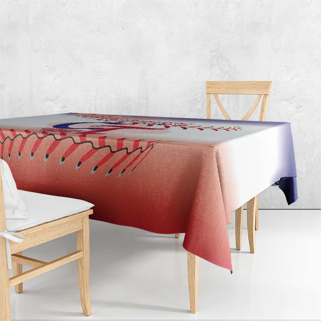 Custom Baseball Chinese Taipei Tablecloth National Plum Blossom - Dynamic Style - Wonder Print Shop