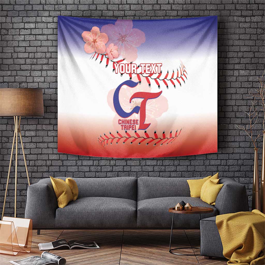 Custom Baseball Chinese Taipei Tapestry National Plum Blossom - Dynamic Style - Wonder Print Shop