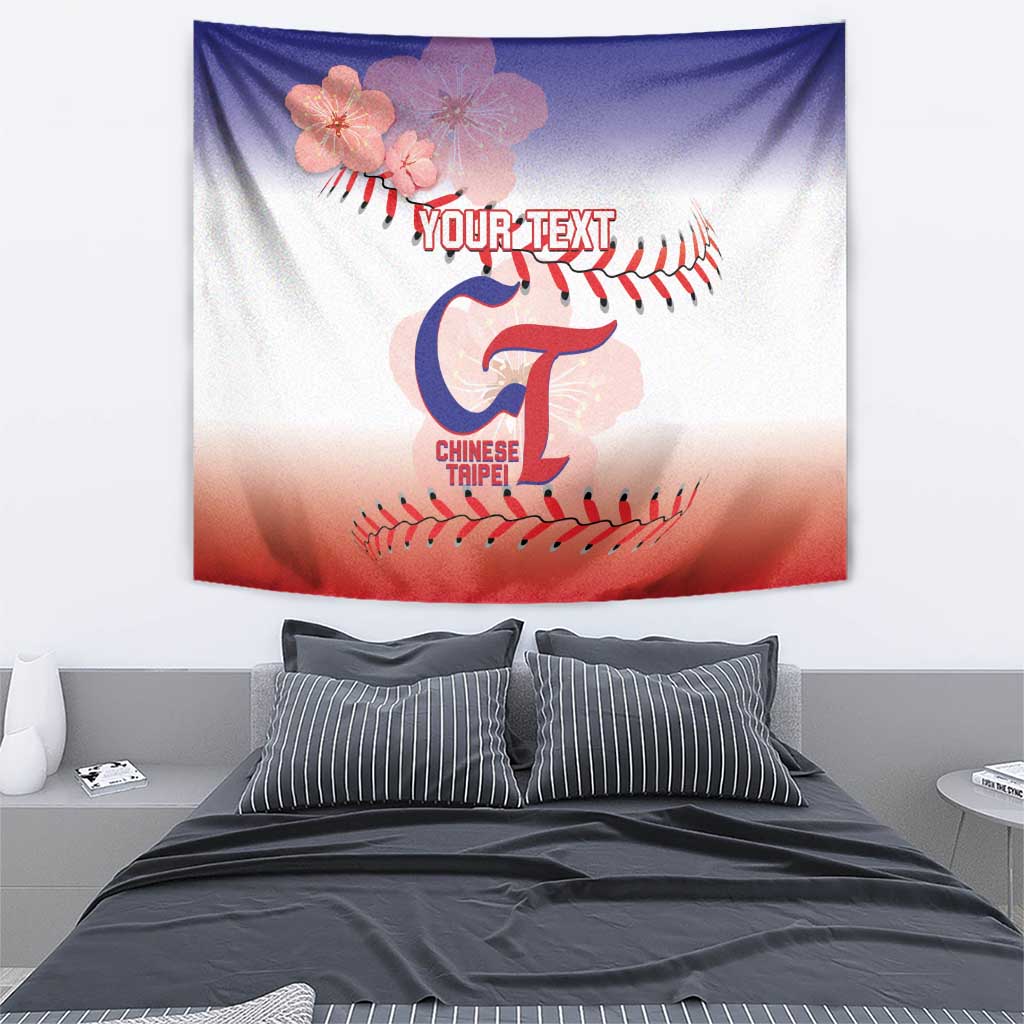Custom Baseball Chinese Taipei Tapestry National Plum Blossom - Dynamic Style - Wonder Print Shop