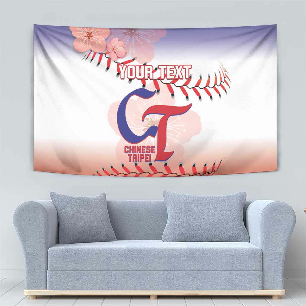 Custom Baseball Chinese Taipei Tapestry National Plum Blossom - Dynamic Style - Wonder Print Shop