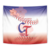 Custom Baseball Chinese Taipei Tapestry National Plum Blossom - Dynamic Style - Wonder Print Shop