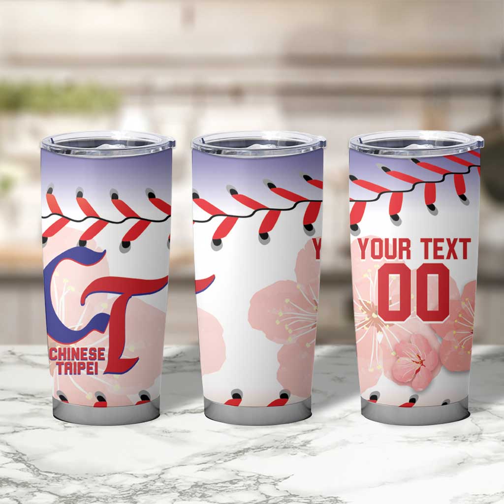 Custom Baseball Chinese Taipei Tumbler Cup National Plum Blossom - Dynamic Style - Wonder Print Shop