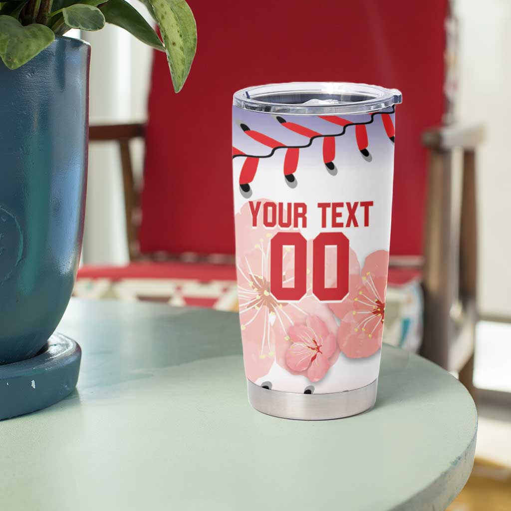 Custom Baseball Chinese Taipei Tumbler Cup National Plum Blossom - Dynamic Style - Wonder Print Shop