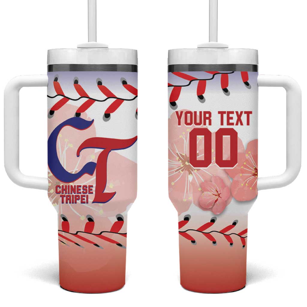 Custom Baseball Chinese Taipei Tumbler With Handle National Plum Blossom - Dynamic Style - Wonder Print Shop