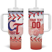 Custom Baseball Chinese Taipei Tumbler With Handle National Plum Blossom - Dynamic Style - Wonder Print Shop