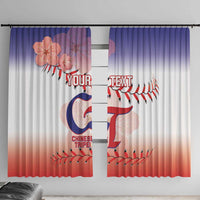 Custom Baseball Chinese Taipei Window Curtain National Plum Blossom - Dynamic Style - Wonder Print Shop