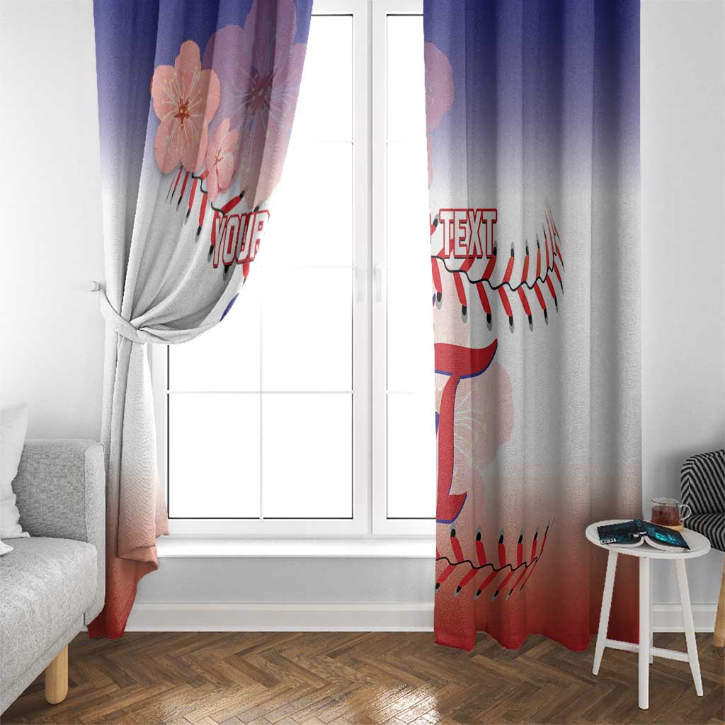 Custom Baseball Chinese Taipei Window Curtain National Plum Blossom - Dynamic Style - Wonder Print Shop