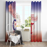 Custom Baseball Chinese Taipei Window Curtain National Plum Blossom - Dynamic Style - Wonder Print Shop