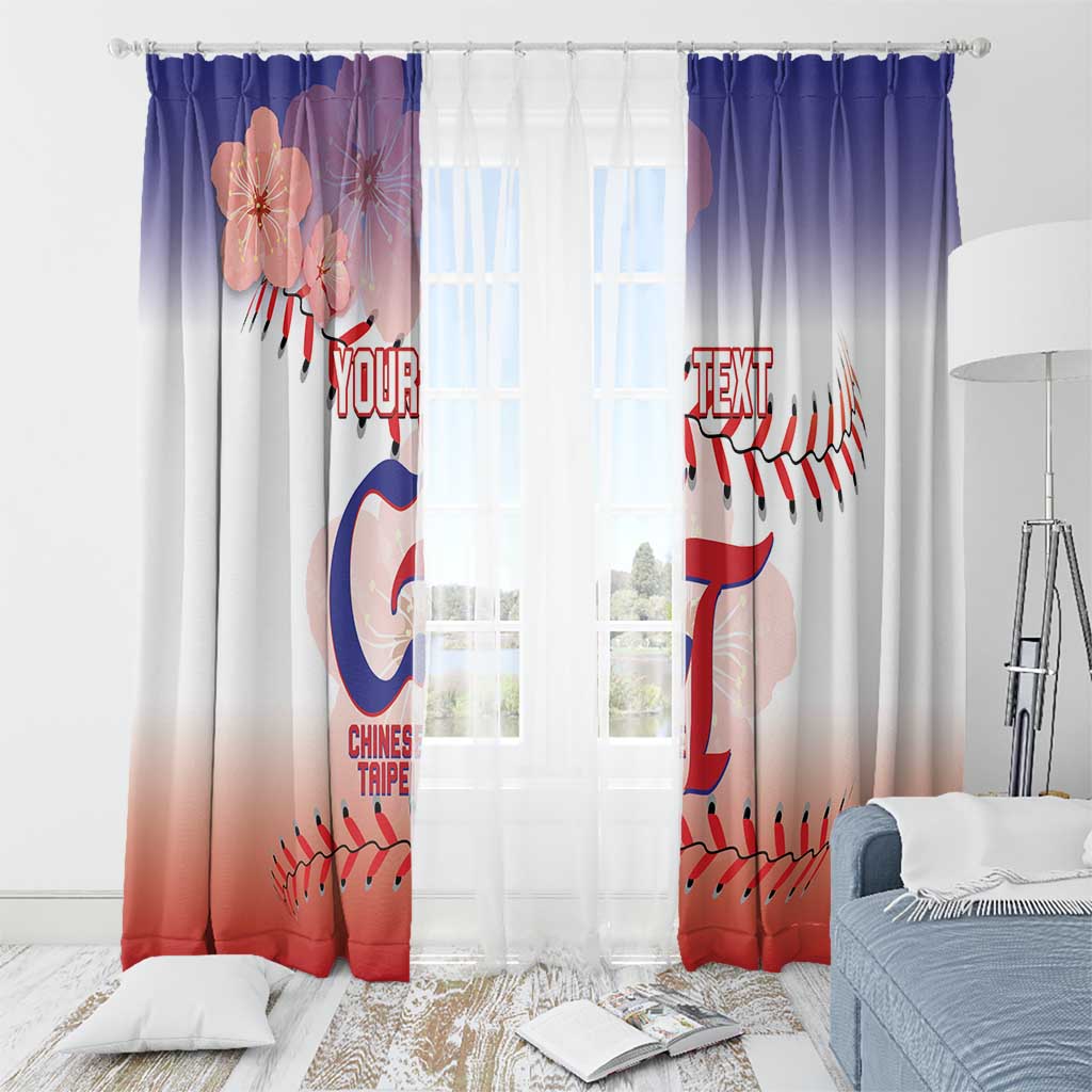 Custom Baseball Chinese Taipei Window Curtain National Plum Blossom - Dynamic Style - Wonder Print Shop