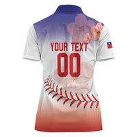 Custom Baseball Chinese Taipei Women Polo Shirt National Plum Blossom - Dynamic Style - Wonder Print Shop