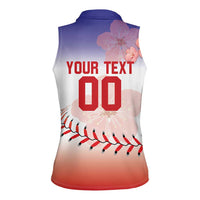 Custom Baseball Chinese Taipei Women Sleeveless Polo Shirt National Plum Blossom - Dynamic Style - Wonder Print Shop