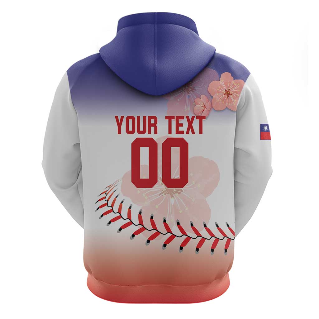 Custom Baseball Chinese Taipei Zip Hoodie National Plum Blossom - Dynamic Style - Wonder Print Shop