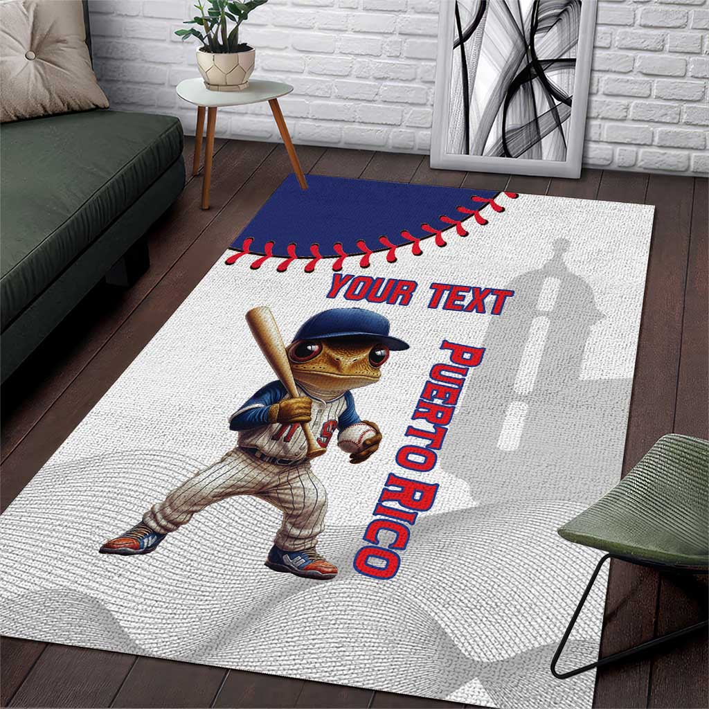 Custom Baseball Puerto Rico Area Rug Coqui Mascot - Dynamic Style - Wonder Print Shop