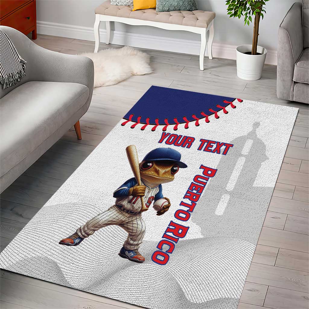 Custom Baseball Puerto Rico Area Rug Coqui Mascot - Dynamic Style - Wonder Print Shop