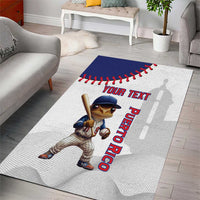 Custom Baseball Puerto Rico Area Rug Coqui Mascot - Dynamic Style - Wonder Print Shop