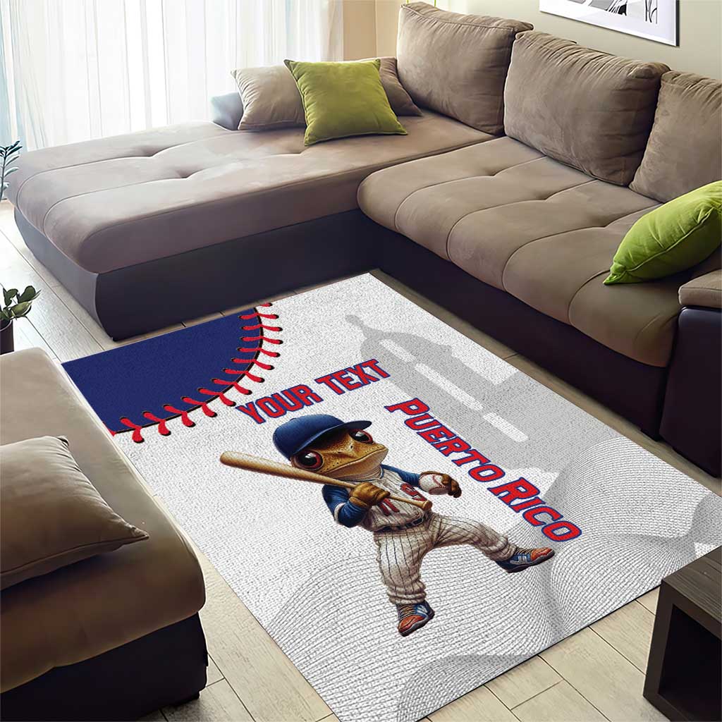 Custom Baseball Puerto Rico Area Rug Coqui Mascot - Dynamic Style - Wonder Print Shop
