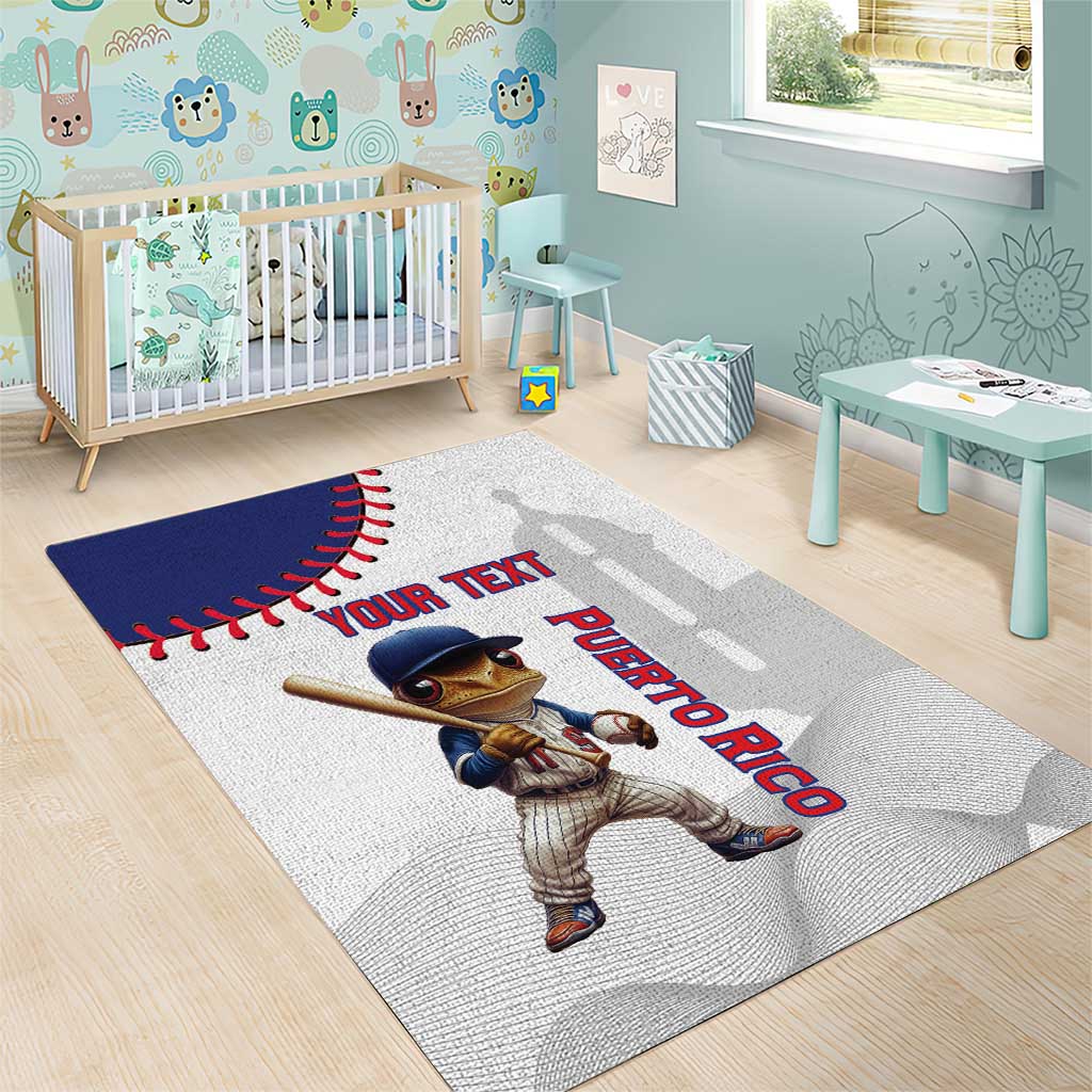 Custom Baseball Puerto Rico Area Rug Coqui Mascot - Dynamic Style - Wonder Print Shop