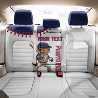 Custom Baseball Puerto Rico Back Car Seat Cover Coqui Mascot - Dynamic Style - Wonder Print Shop